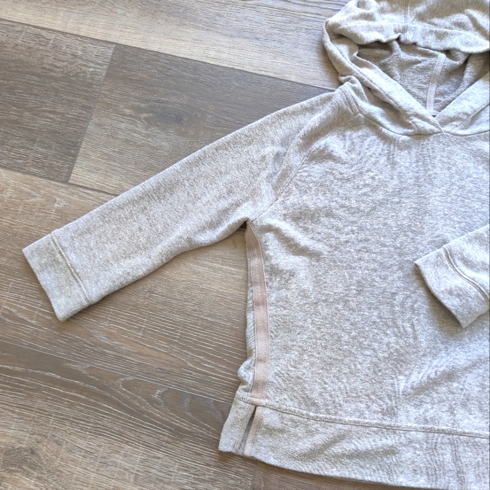 prAna natural cotton blended hooded sweater 3/4 sleeves size S